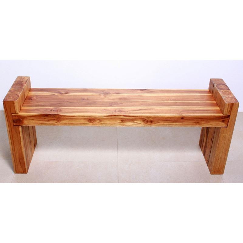 Haussmann Teak Block Bench 48" - Oak | Stools & Benches | Modishstore-2