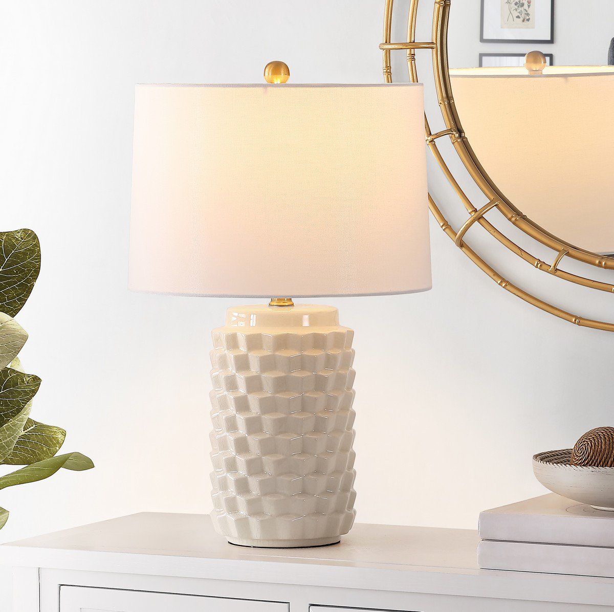 Safavieh Weldon Ceramic Table Lamp - Ivory | Table Lamps | Modishstore