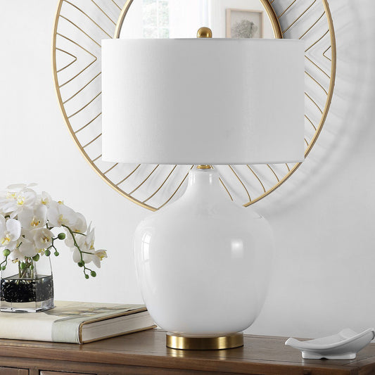 Safavieh Eugenie Glass Table Lamp - White | Table Lamps | Modishstore