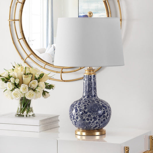 Safavieh Leia Ceramic Table Lamp - Blue | Table Lamps | Modishstore