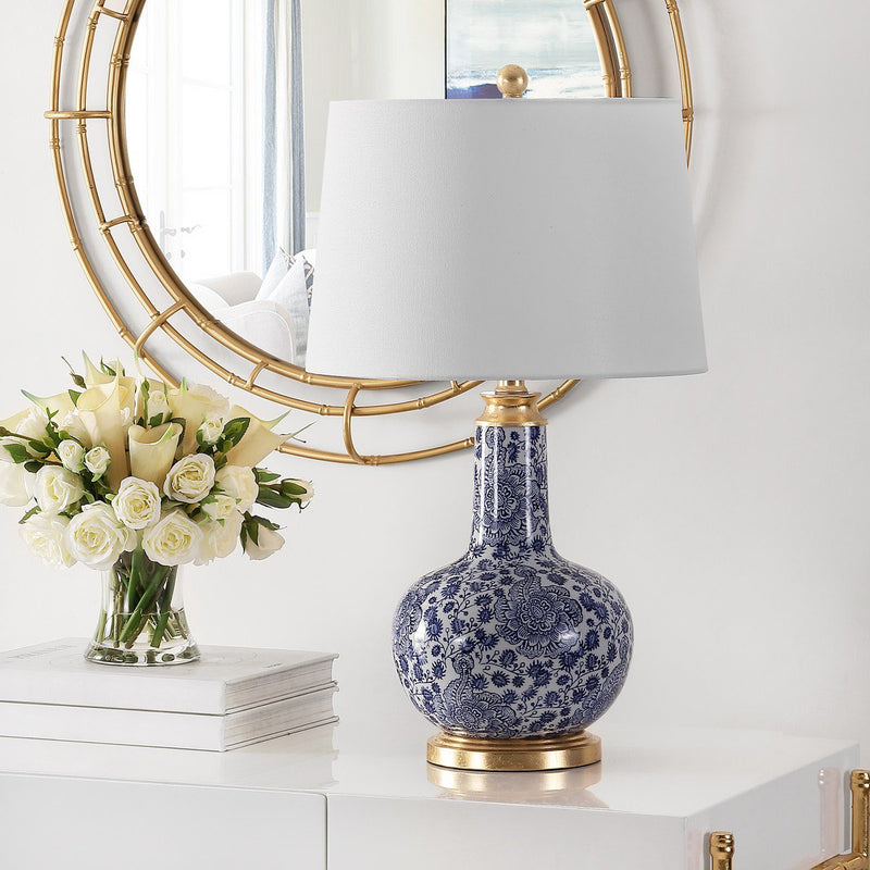 Safavieh Leia Ceramic Table Lamp - Blue | Table Lamps | Modishstore