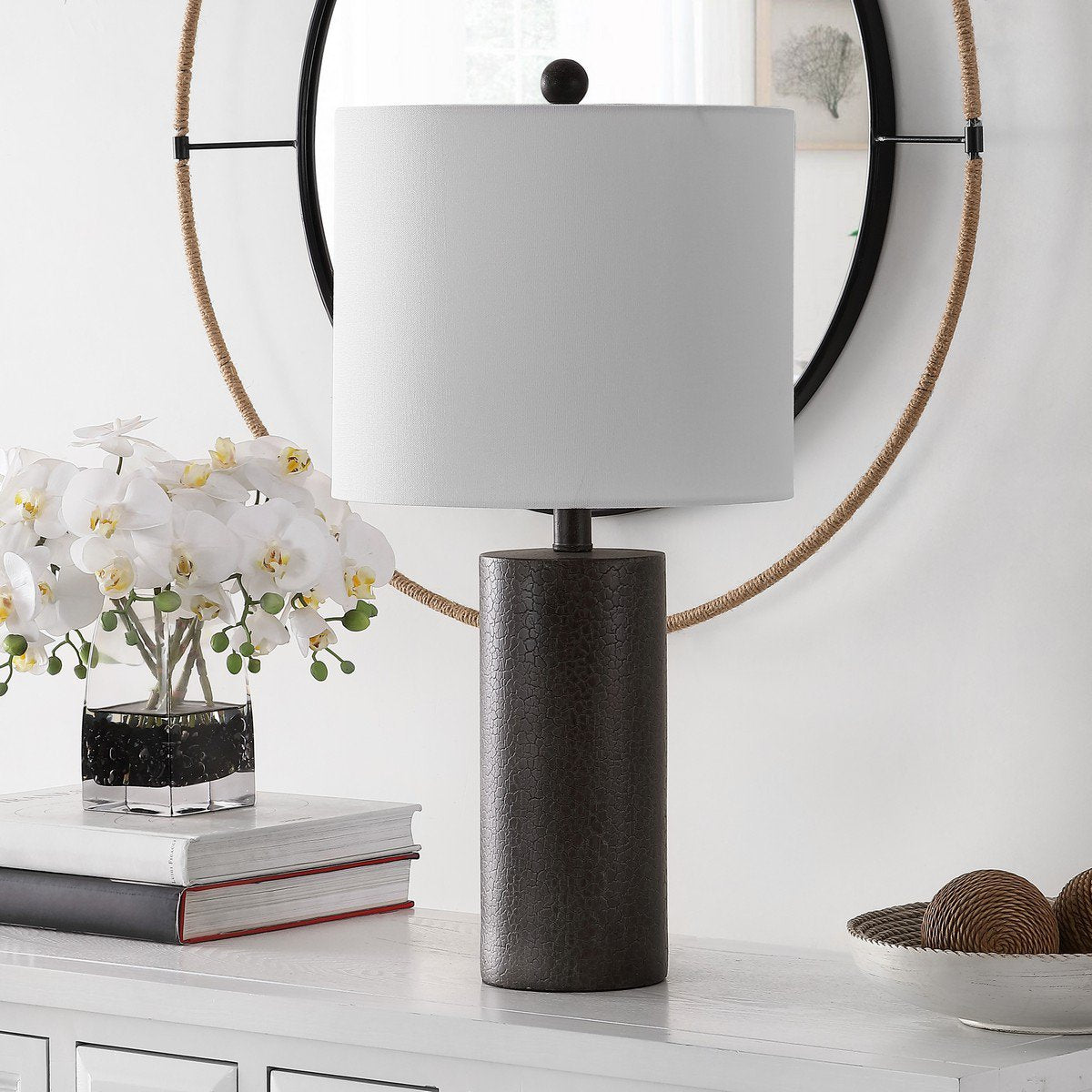 Safavieh Nori Polyresin Table Lamp - Dk Grey | Table Lamps | Modishstore