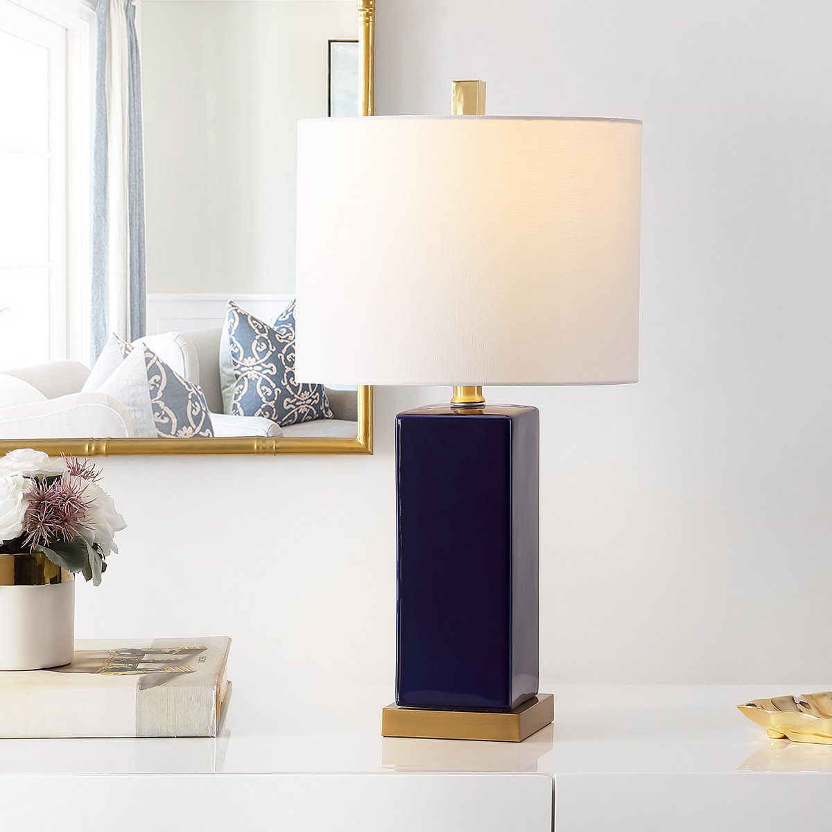 Safavieh Wendi Ceramic Table Lamp - Navy | Table Lamps | Modishstore - 3