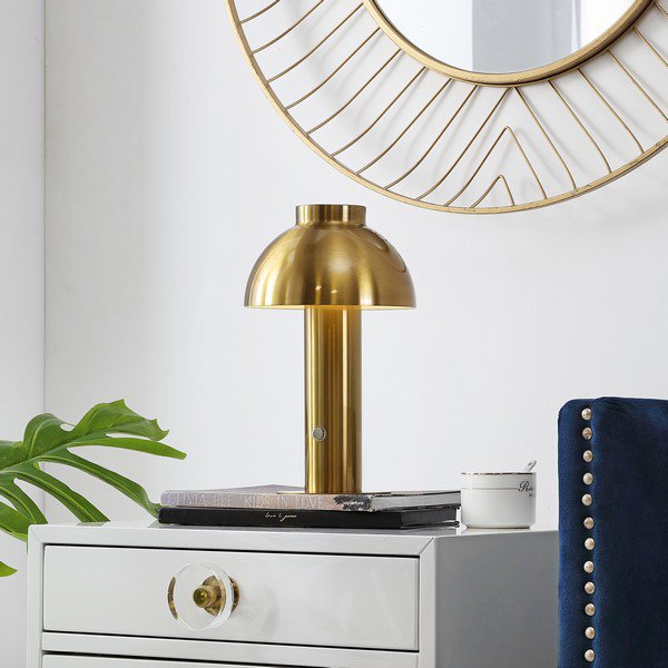 Safavieh Niara, 11.5 Inch, Brass, Iron, Rechargeable Led Table Lamp? - Brass Gold | Table Lamps | Modishstore