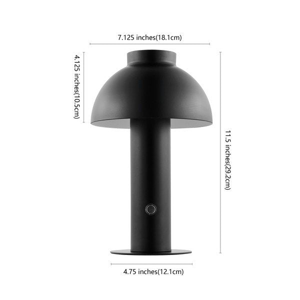 Safavieh Niara, 11.5 Inch, Black, Iron, Rechargeable Led Table Lamp? - Black | Table Lamps | Modishstore - 3