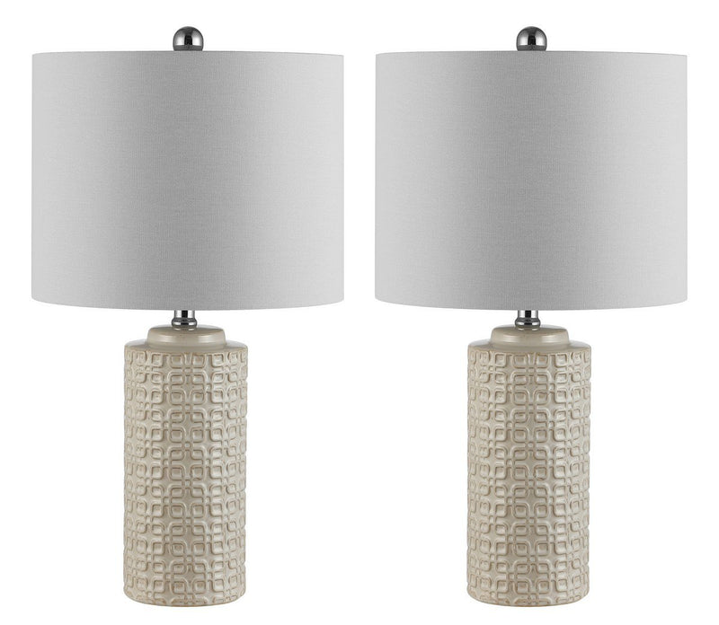 Safavieh Artef Ceramic Table Lamp Set Of 2 - Ivory | Table Lamps | Modishstore