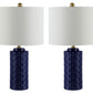 Safavieh Artef Ceramic Table Lamp Set Of 2 - Navy Blue | Table Lamps | Modishstore