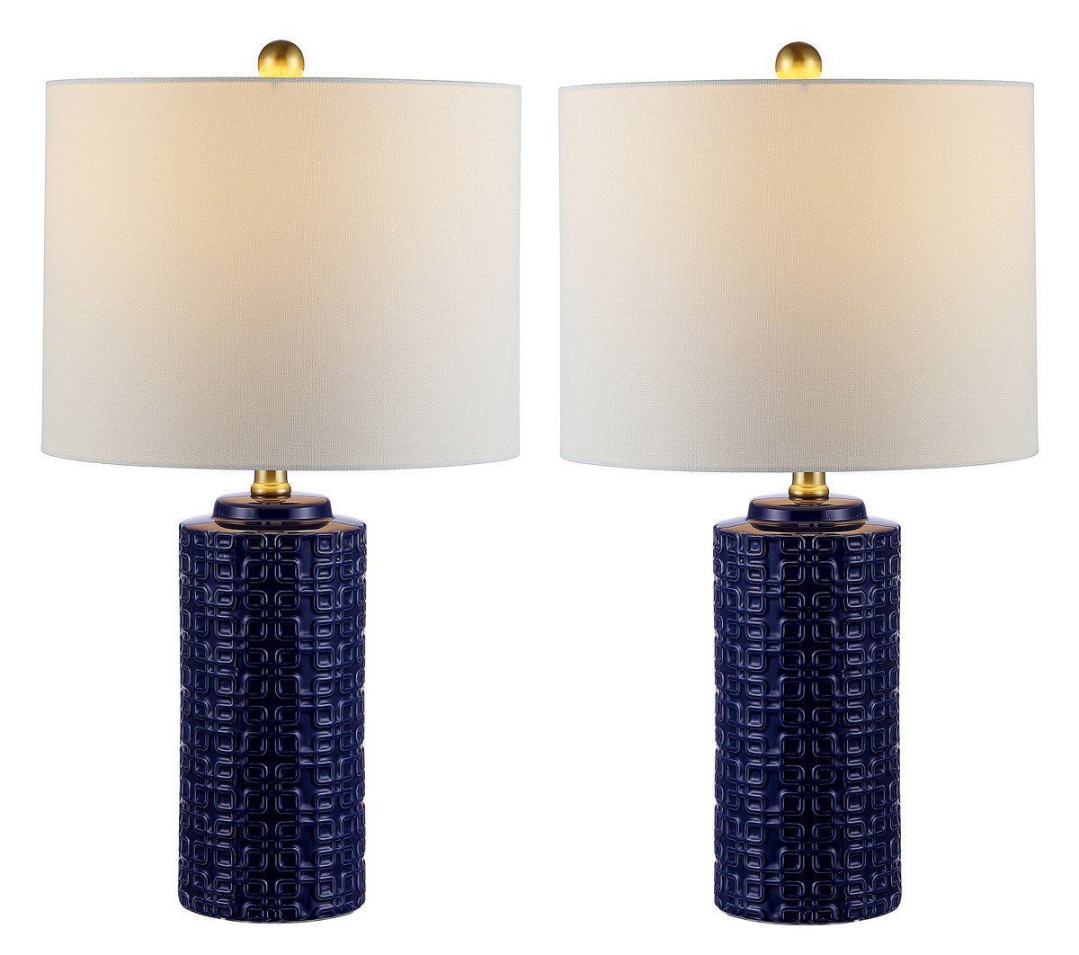 Safavieh Artef Ceramic Table Lamp Set Of 2 - Navy Blue | Table Lamps | Modishstore - 3