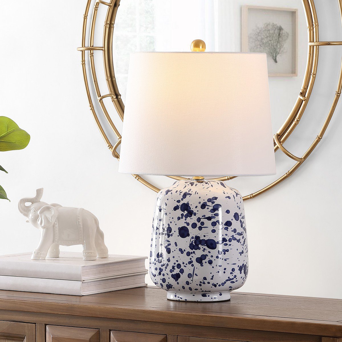 Safavieh Greyon Ceramic Table Lamp - Navy Blue | Table Lamps | Modishstore - 3