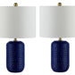 Safavieh Jace Ceramic Table Lamp Set Of 2 - Navy Blue | Table Lamps | Modishstore