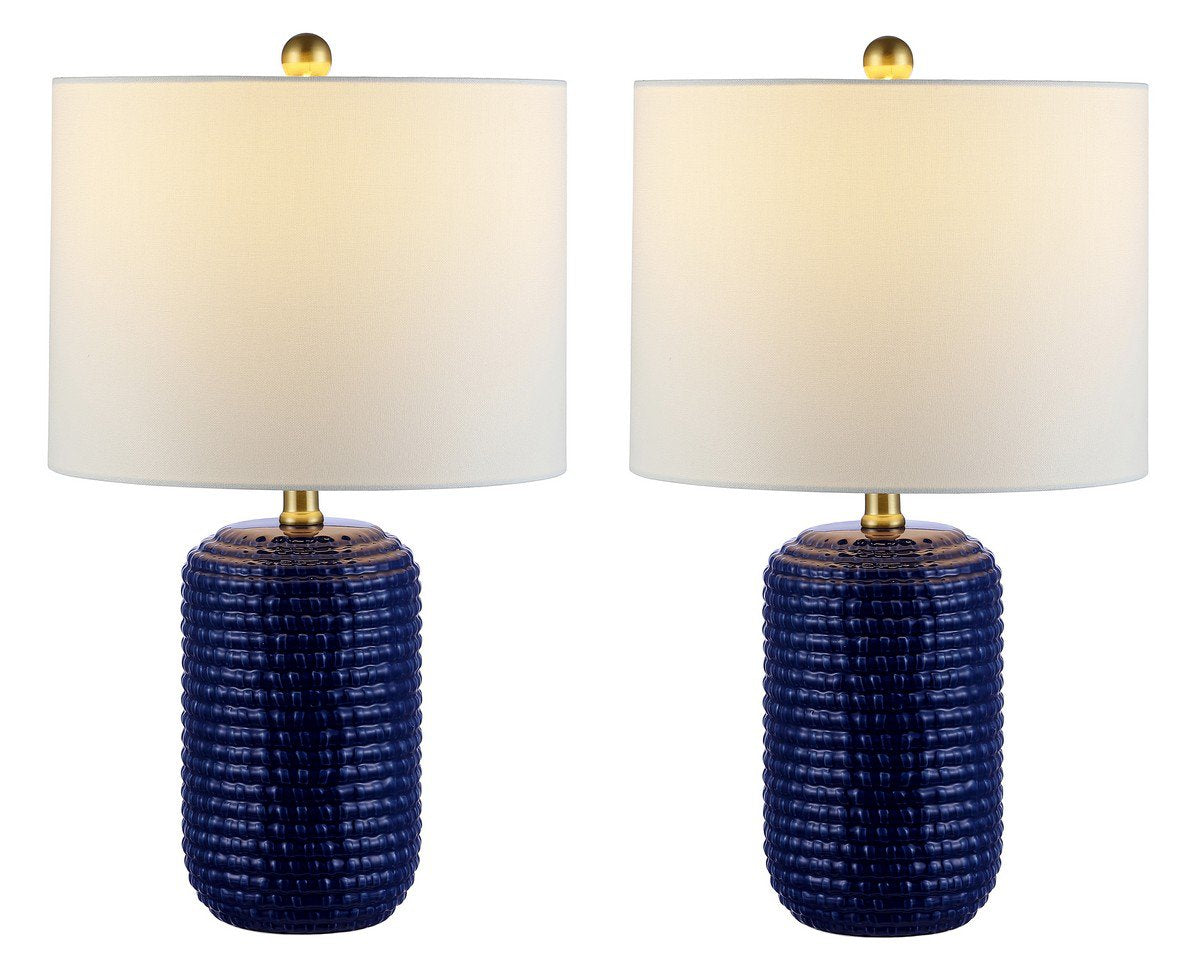 Safavieh Jace Ceramic Table Lamp Set Of 2 - Navy Blue | Table Lamps | Modishstore - 3