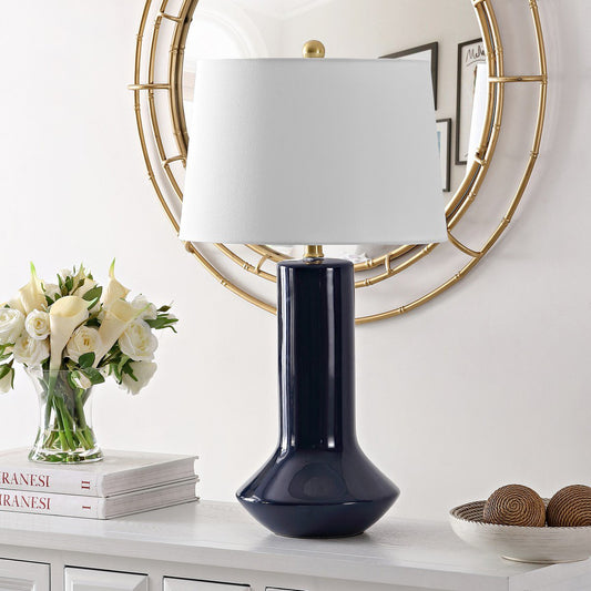 Safavieh Wells Ceramic Table Lamp - Navy Blue | Table Lamps | Modishstore