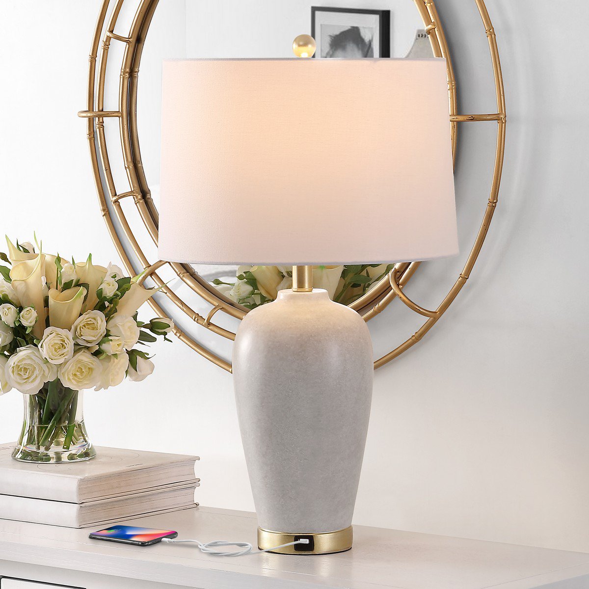 Safavieh Kline Table Lamp - Grey | Table Lamps | Modishstore