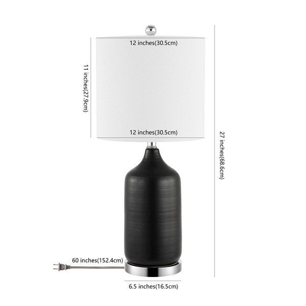 Safavieh Bergen, 27 Inch, Black, Ceramic Table Lamp W/ Usb Port? - Black | Table Lamps | Modishstore - 3