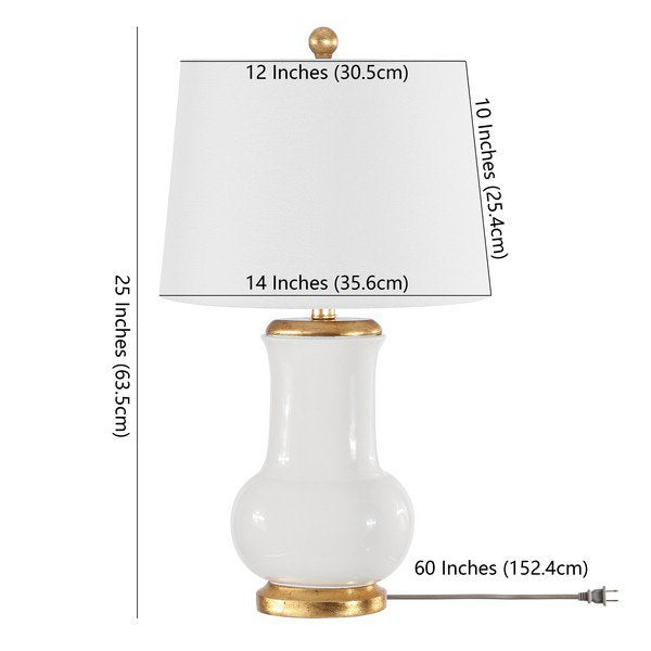 Safavieh Emberson, 25 Inch, Ivory/Gold, Ceramic Table Lamp - Ivory | Table Lamps | Modishstore - 3