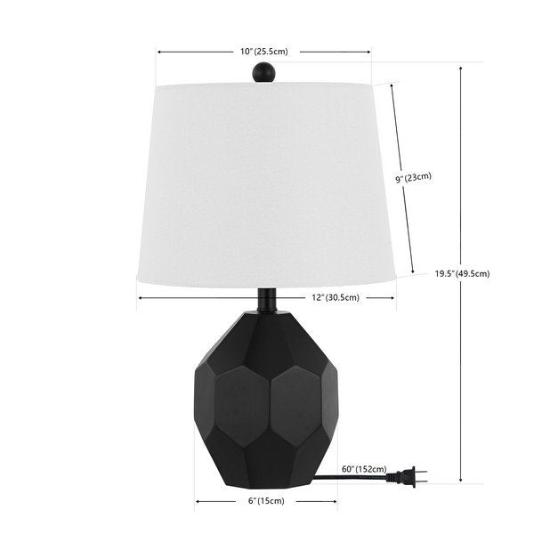 Safavieh Danilo, 19.5 Inch, Black, Resin Table Lamp - Black | Table Lamps | Modishstore - 3