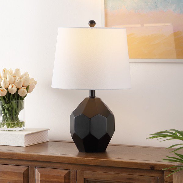 Safavieh Danilo, 19.5 Inch, Black, Resin Table Lamp - Black | Table Lamps | Modishstore