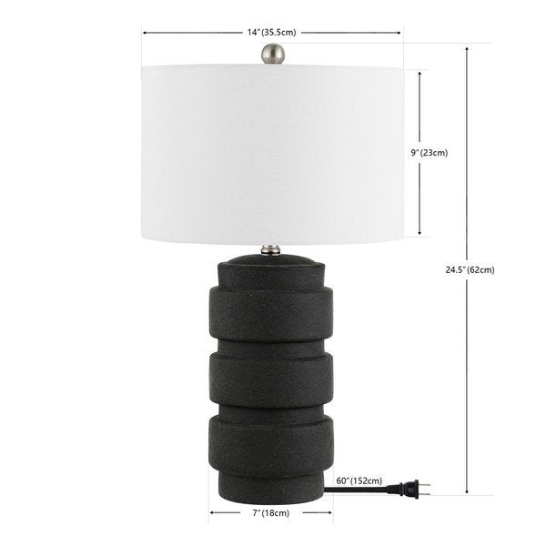 Safavieh Sero, 24.5 Inch, Black, Ceramic Table Lamp - Black | Table Lamps | Modishstore - 3