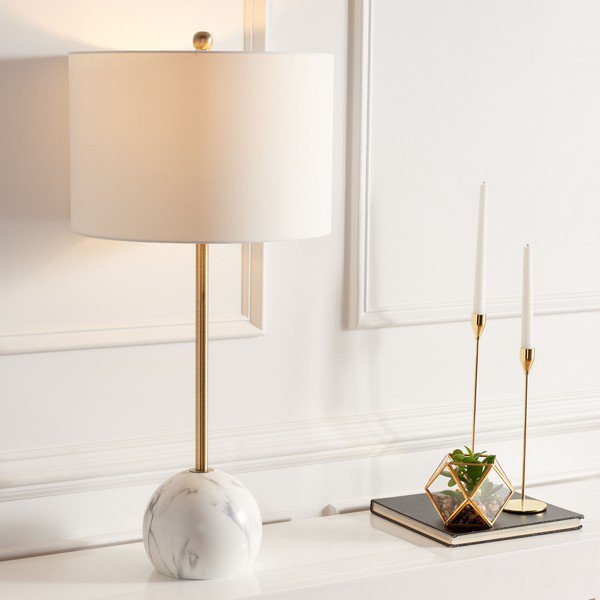 Safavieh Kyrene Table Lamp - White Marble | Table Lamps | Modishstore