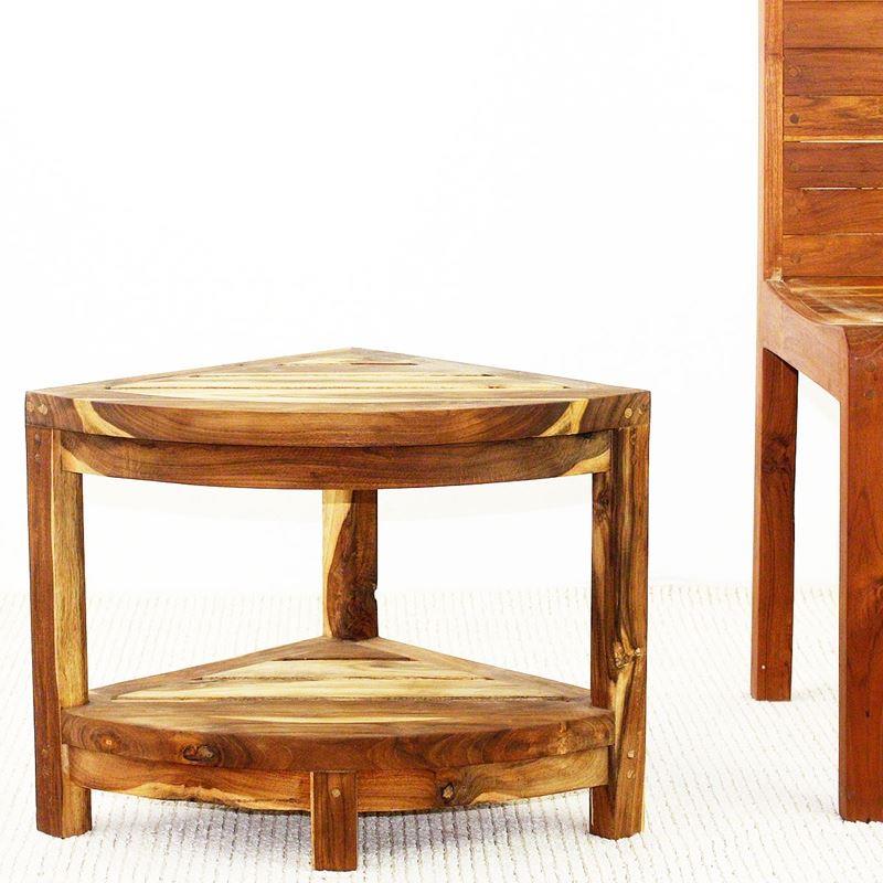 Haussmann Teak Corner Table 16" H Teak Oil | End Tables | Modishstore-2