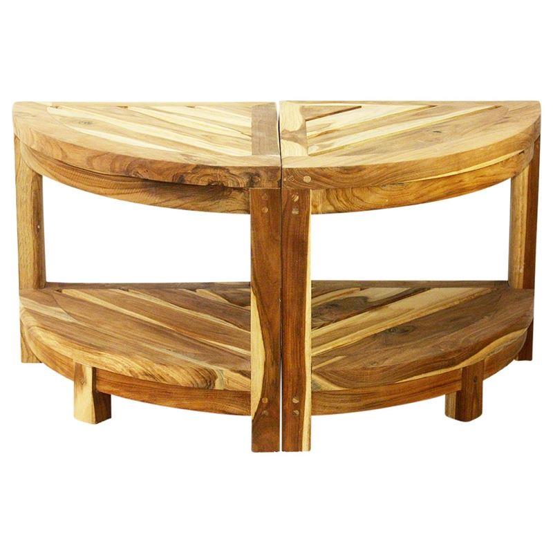 Haussmann Teak Corner Table 16" H Teak Oil | End Tables | Modishstore-3