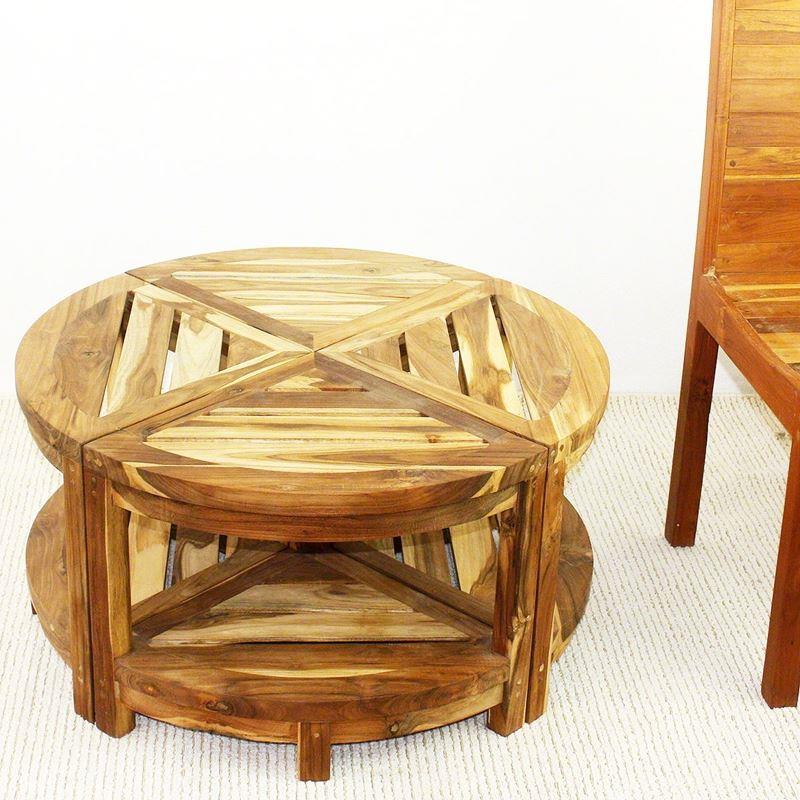 Haussmann Teak Corner Table 16" H Teak Oil | End Tables | Modishstore-4