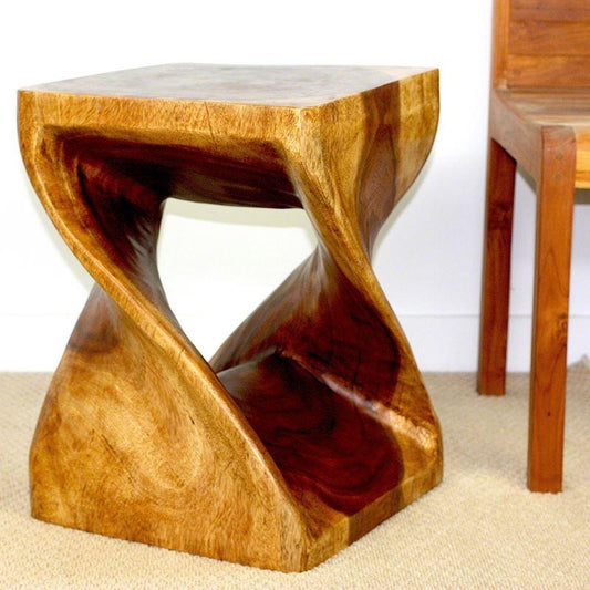 Haussmann Twist End Table 20" H - Walnut | Stools & Benches | Modishstore