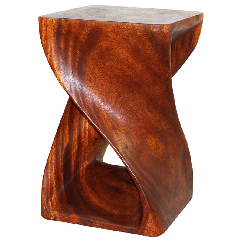 Haussmann Twist End Table 15" Sq - Cherry Intensive | Stools & Benches | Modishstore-3