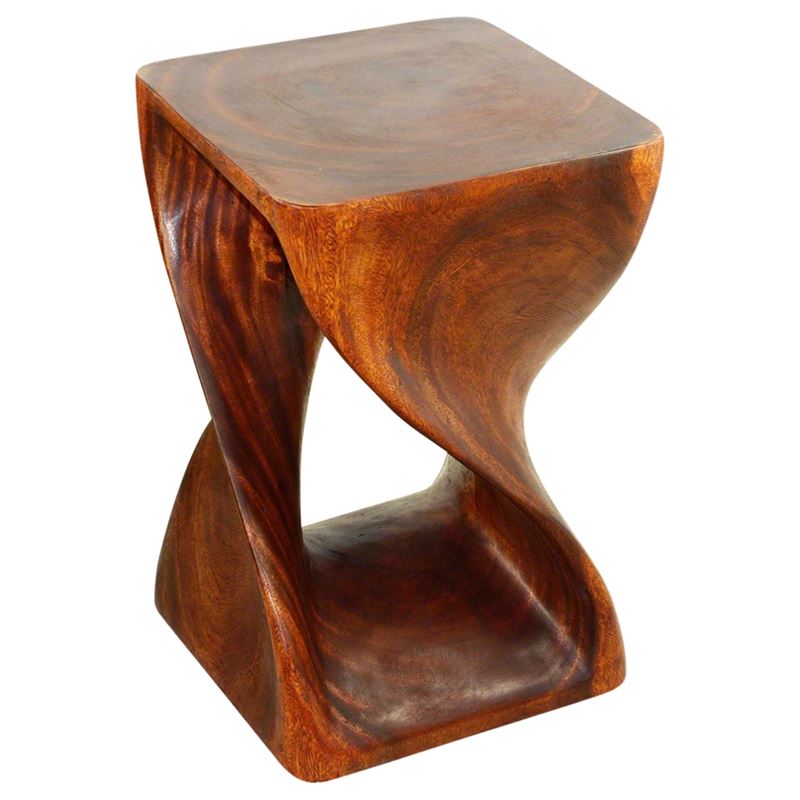 Haussmann Twist End Table 15" Sq - Cherry Intensive | Stools & Benches | Modishstore-2
