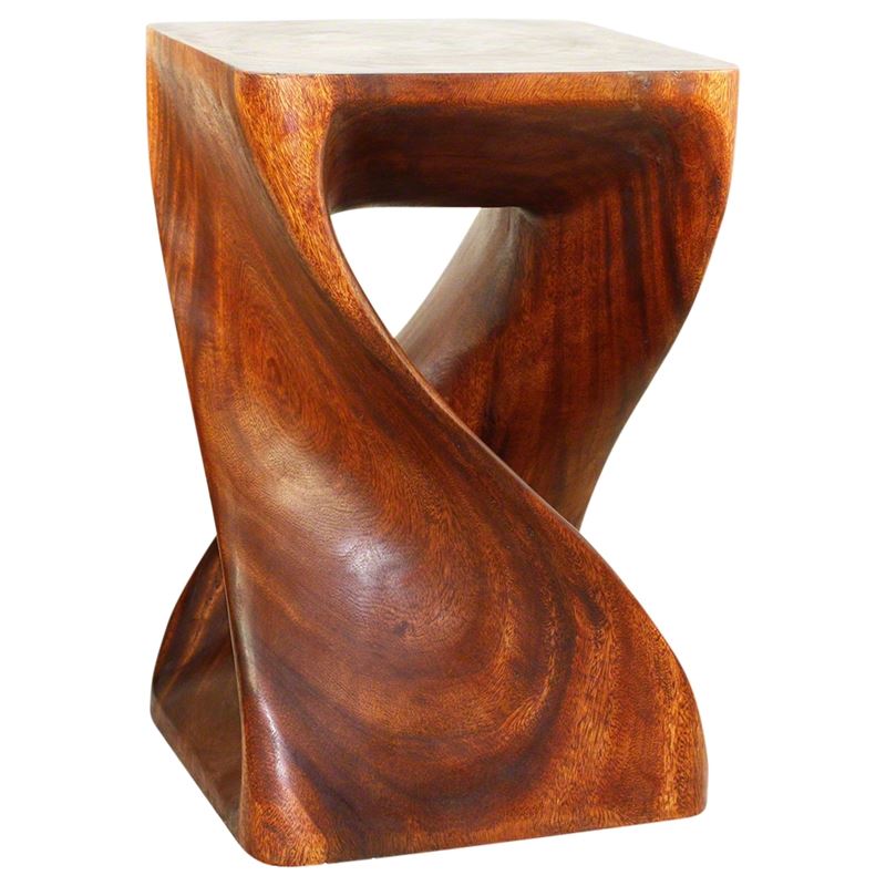 Haussmann Twist End Table 15" Sq - Cherry Intensive | Stools & Benches | Modishstore-4