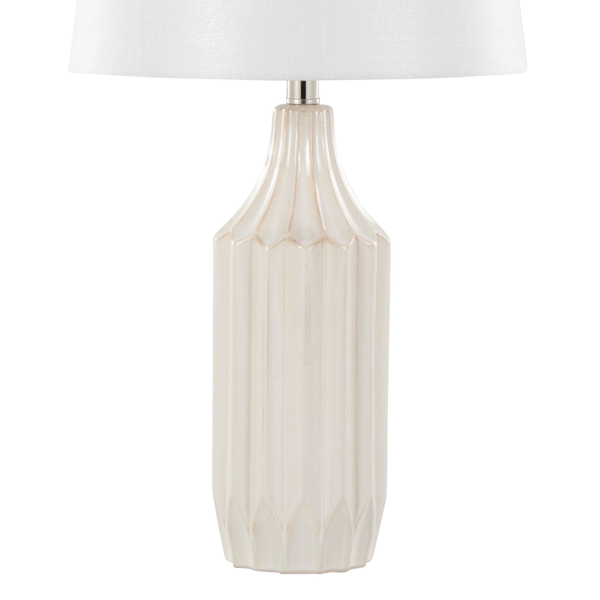 Stella 23" Ceramic Table Lamp Cream By LumiSource | Table Lamps | Modishstore - 6