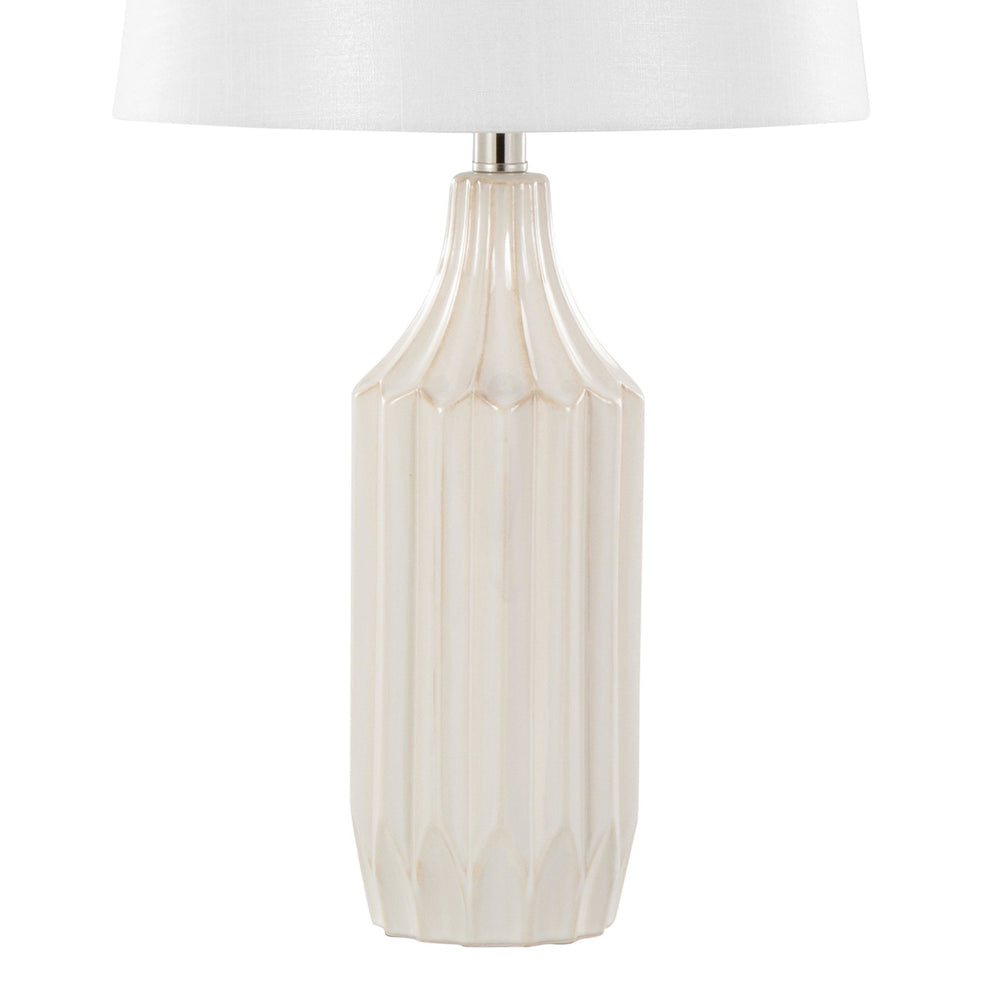 Stella 23" Ceramic Table Lamp Cream By LumiSource | Table Lamps | Modishstore - 6