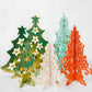 Yuletide Christmas Trees- Wooden-Set of 3- Green/Red/Pink/White-3