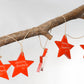 Christmas Star Ornament- String of 5- Silver/Green/Golden/Red-2