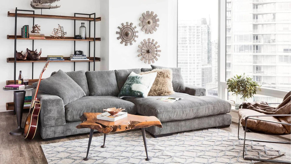Plush Reversible Deep Seat Sectional Sofa By Modholic | Sectional | Modishstore