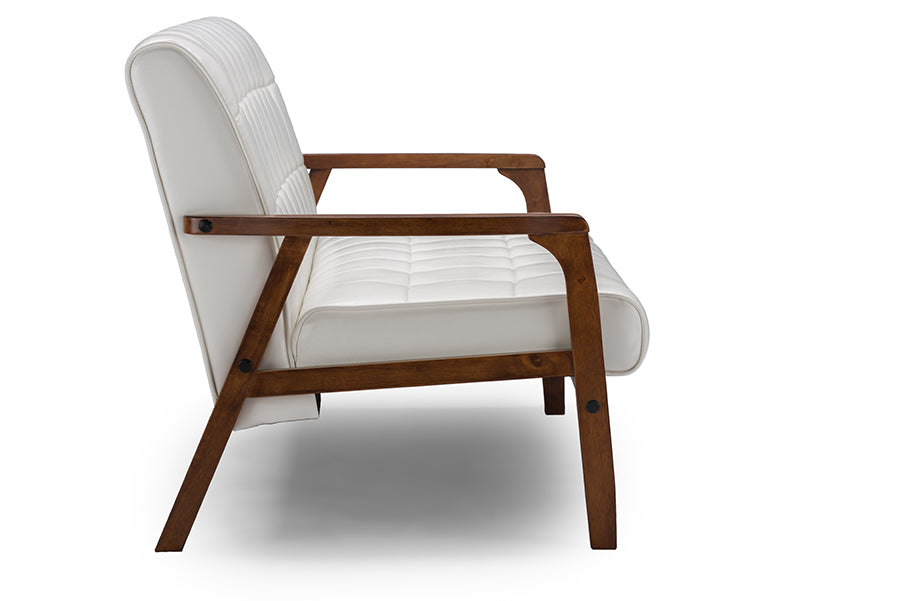 Baxton Studio Baxton Studio Mid-Century Masterpieces Sofa - White | Sofas | Modishstore - 3