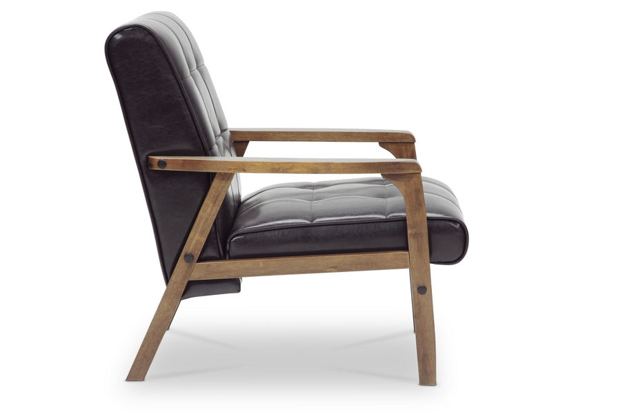 baxton studio mid century masterpieces club chair brown | Modish Furniture Store-2