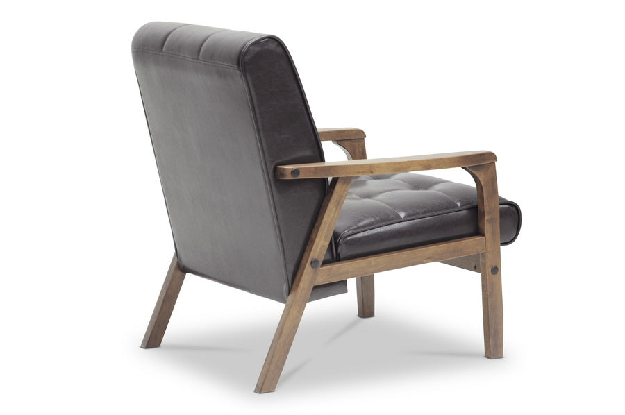 baxton studio mid century masterpieces club chair brown | Modish Furniture Store-3