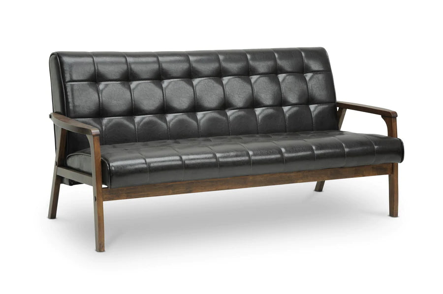 Baxton Studio Mid-Century Masterpieces 3PC Sofa Set-Brown | Sofas | Modishstore - 2