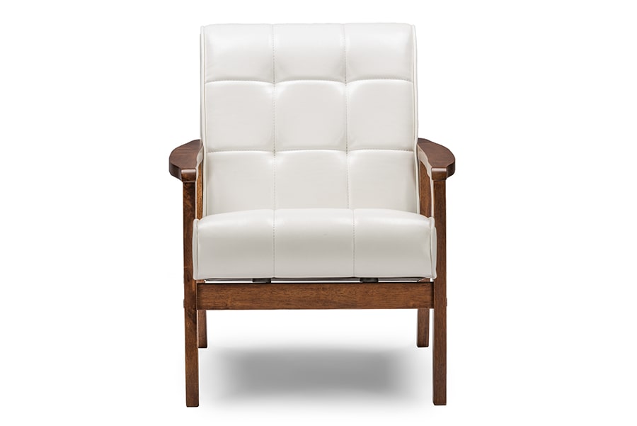 baxton studio baxton studio mid century masterpieces club chair white | Modish Furniture Store-4