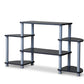 baxton studio orbit black and silver 3 tier tv stand | Modish Furniture Store-2