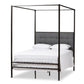 baxton studio eleanor vintage industrial black finished metal canopy queen bed | Modish Furniture Store-2