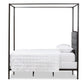 baxton studio eleanor vintage industrial black finished metal canopy queen bed | Modish Furniture Store-3