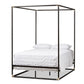 baxton studio eva vintage industrial black finished metal canopy queen bed | Modish Furniture Store-2