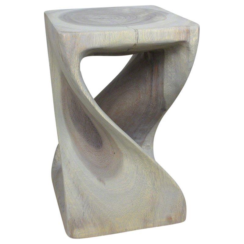 Haussmann Twist Stool 10" Sq - Agate Grey | Stools & Benches | Modishstore-2