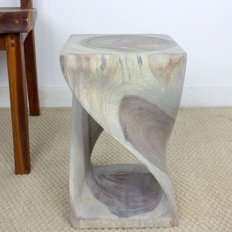 Haussmann Twist Stool 10" Sq - Agate Grey | Stools & Benches | Modishstore-3