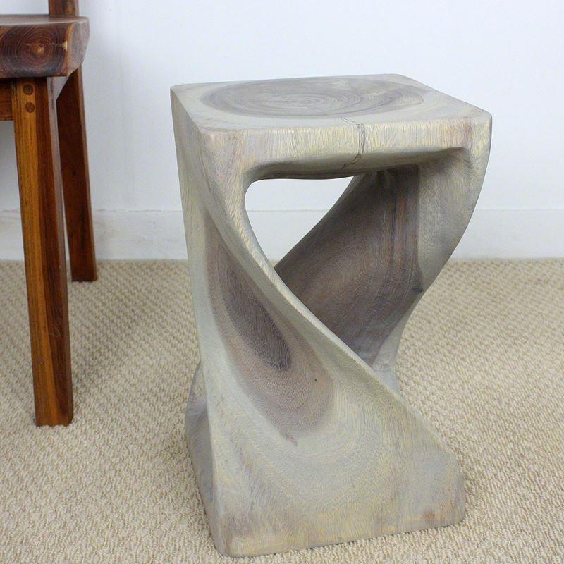 Haussmann Twist Stool 10" Sq - Agate Grey | Stools & Benches | Modishstore