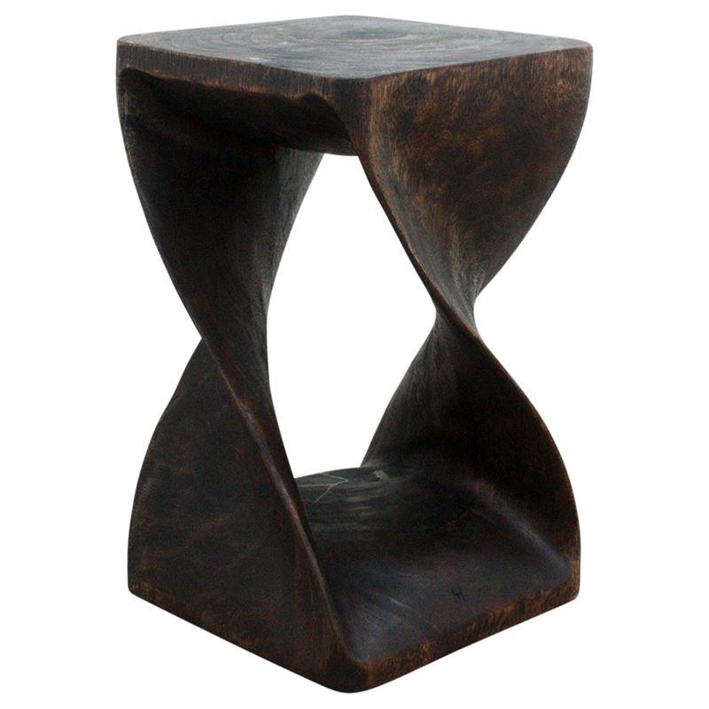 Haussmann Twist Stool 12" Sq - Mocha | Stools & Benches | Modishstore-6