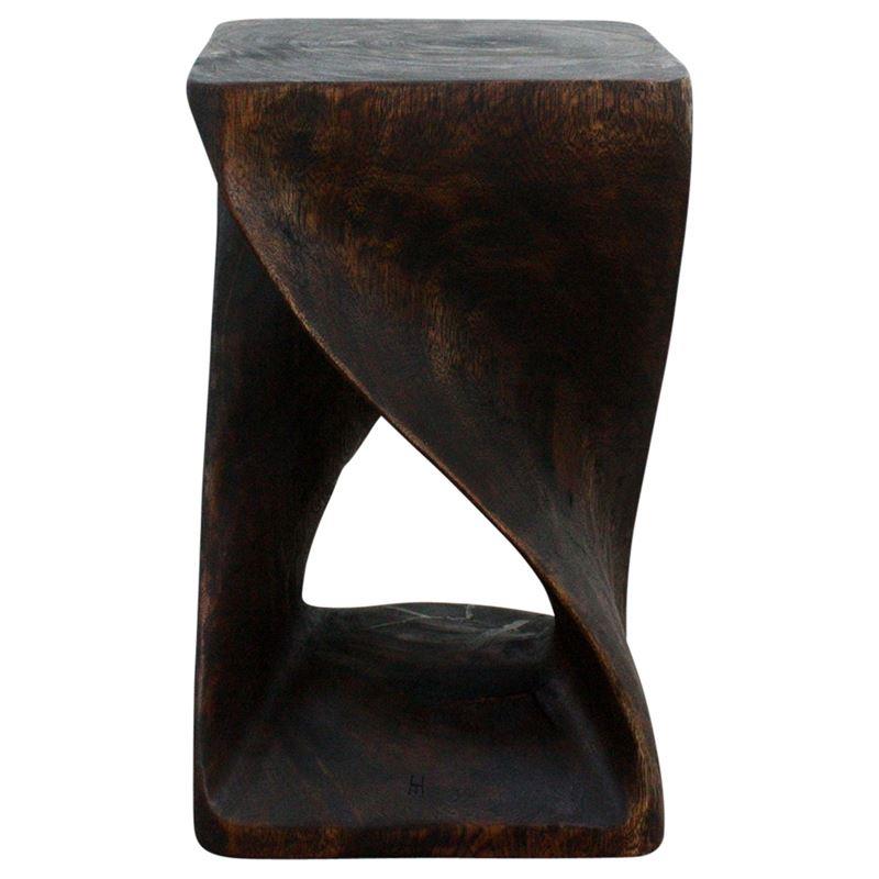 Haussmann Twist Stool 12" Sq - Mocha | Stools & Benches | Modishstore-4