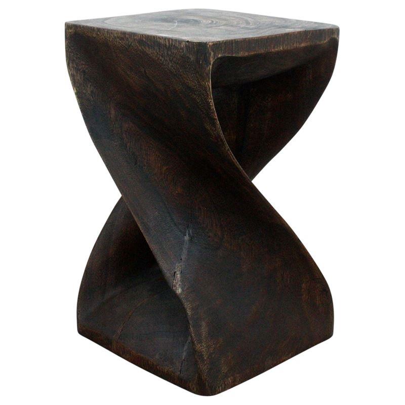 Haussmann Twist Stool 12" Sq - Mocha | Stools & Benches | Modishstore-2